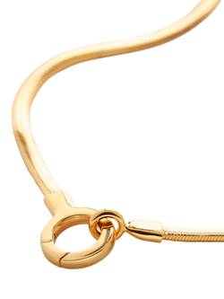 Monica Vinader Snake Chain Necklace, Gold - view 2, Gold