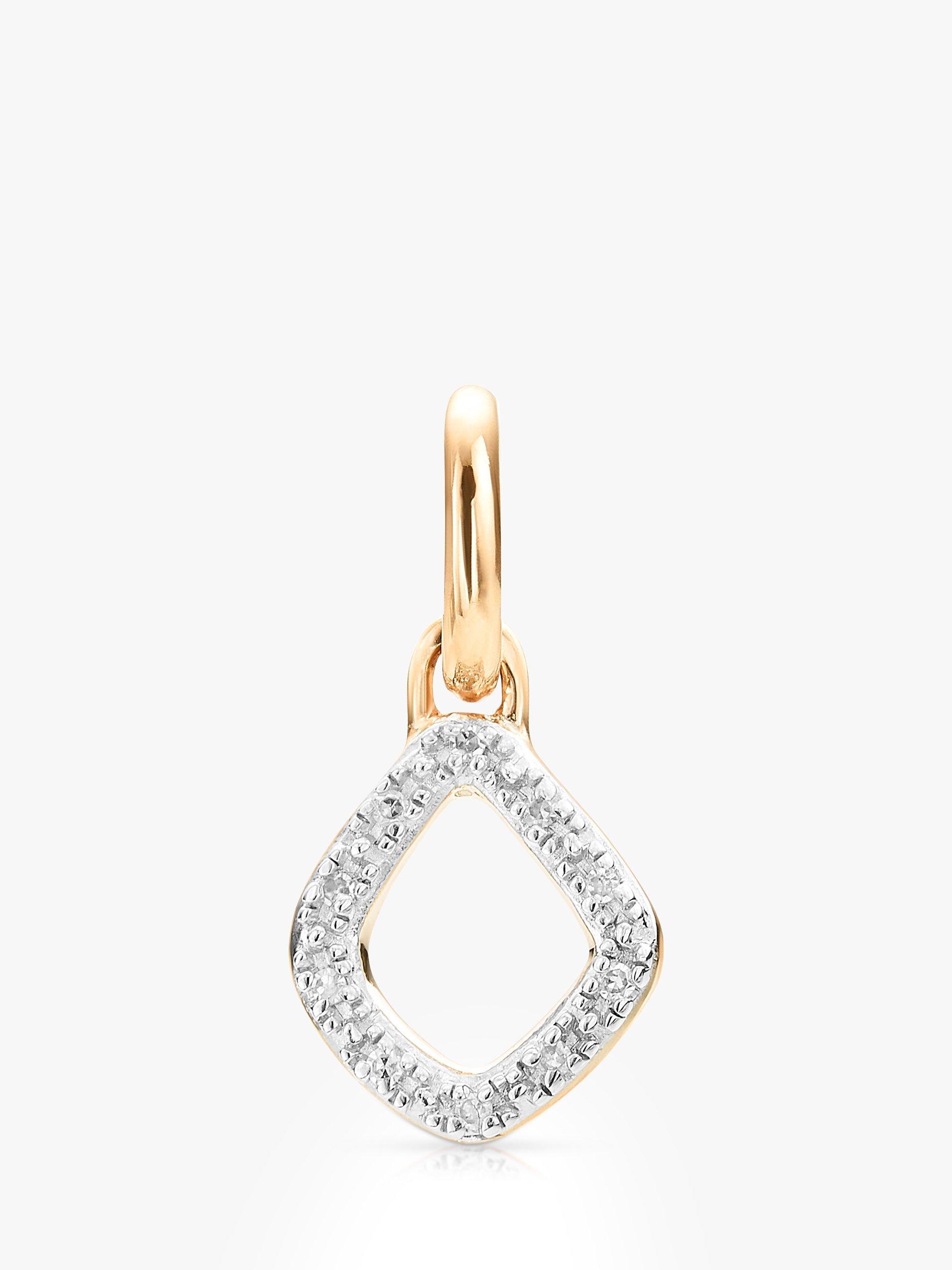 Monica Vinader Riva Mini Kite Diamond Pendant Charm, Gold