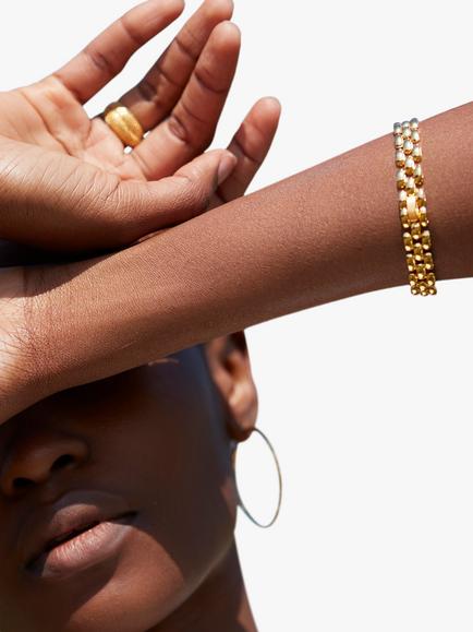 Monica Vinader Heirloom Bracelet, Gold - view 2, Gold