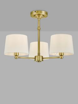 John Lewis Isabel Semi Flush Ceiling Light, Antique Brass