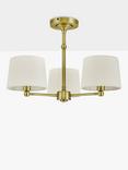 John Lewis Isabel Semi Flush Ceiling Light, Antique Brass