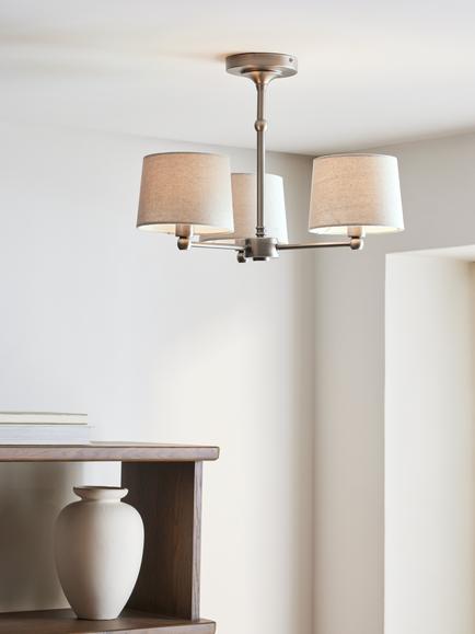 John Lewis Isabel Semi Flush Ceiling Light - view 2, Grey