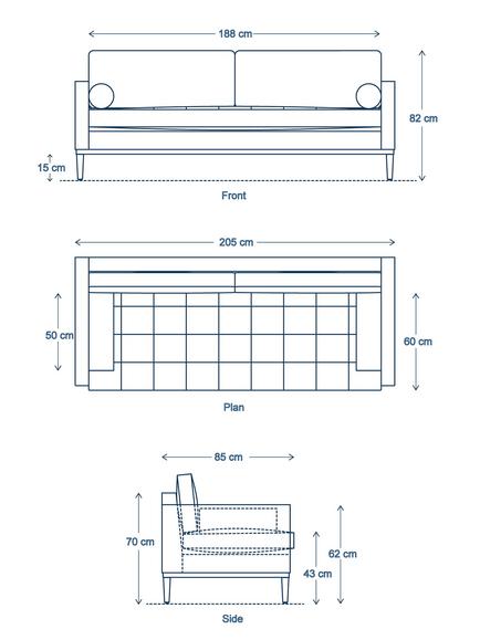 Swyft Model 02 Large 3 Seater Sofa - view 2, Boucle Ivory