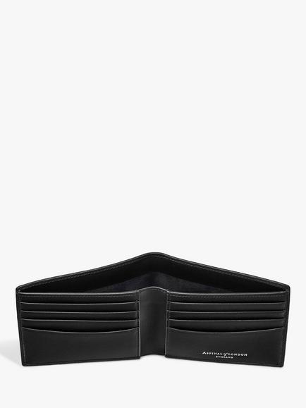 Aspinal of London 8 Card Billfold Saffiano Leather Wallet - view 2, Black