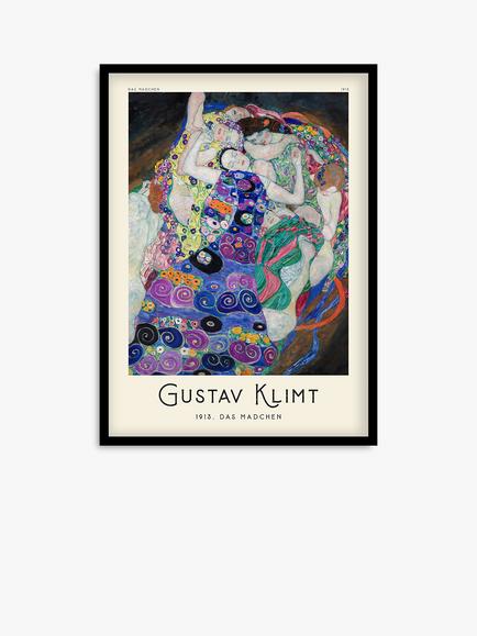 John Lewis Gustav Klimt 'Das Madchen' Framed Print & Mount, 73.5 x 53.5cm, Blue/Multi, Blue/Multi