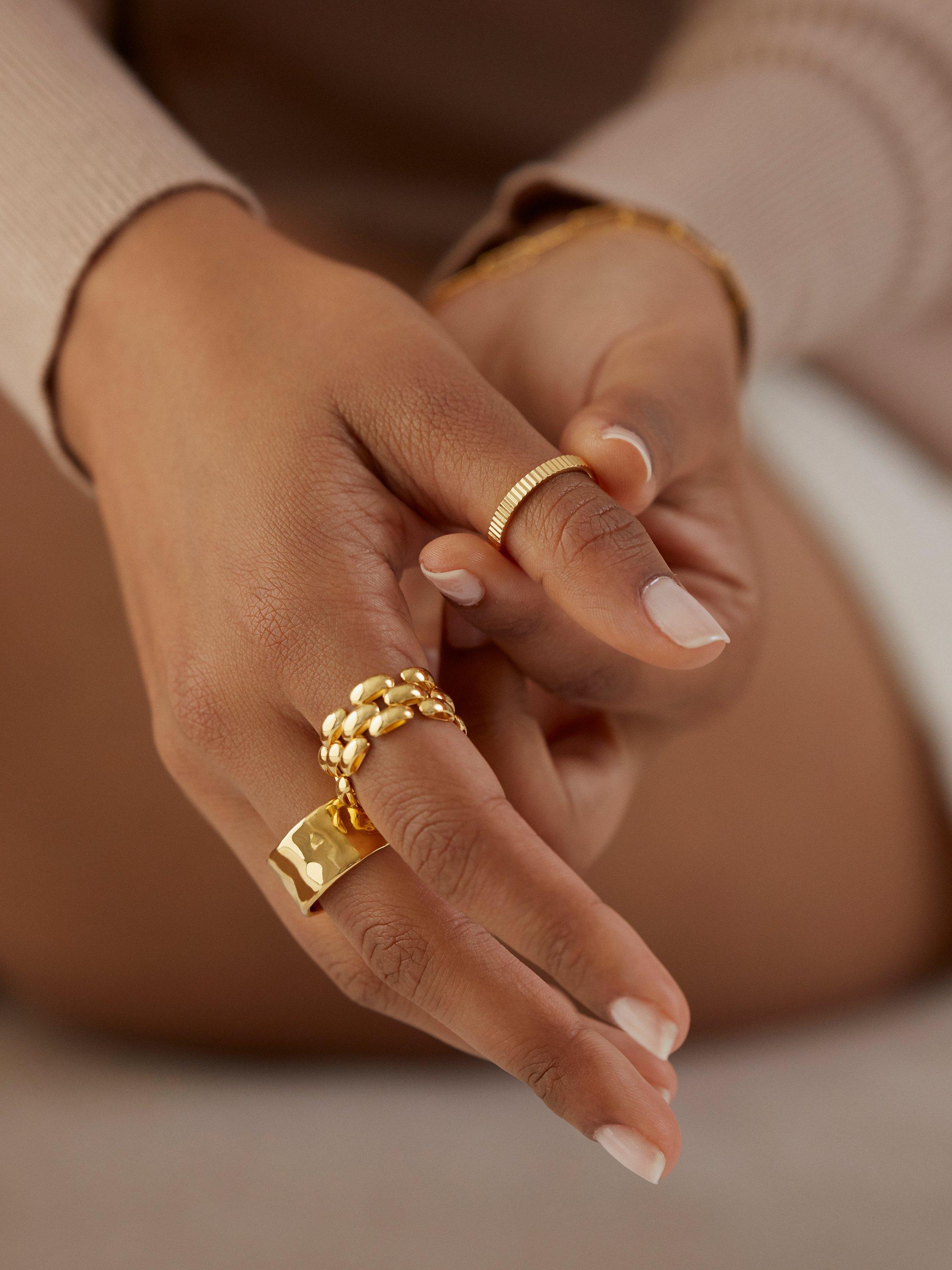 Product image 6 of 6, which shows Monica Vinader Corda Fine Chain Bracelet, Gold