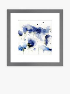 John Lewis Green Lili 'Indigo Blooms II' Framed Print & Mount, 33.5 x 33.5cm, Blue