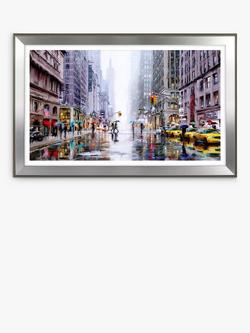 John Lewis Richard Macneil 'Rainfall on Fifth Avenue New York' Framed Print & Mount, 72 x 112cm, Multi, Multi