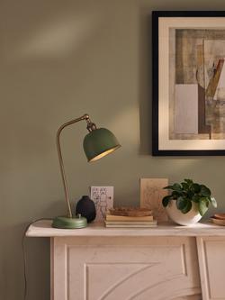 John Lewis Baldwin Table Lamp - view 2, Dusty Green