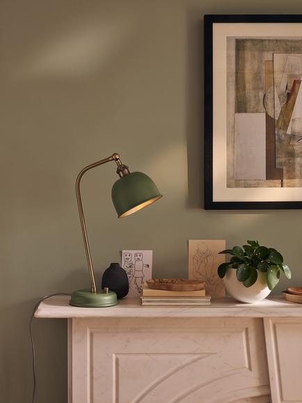 John Lewis Baldwin Desk Lamp, Dusty Green - view 2, Dusty Green