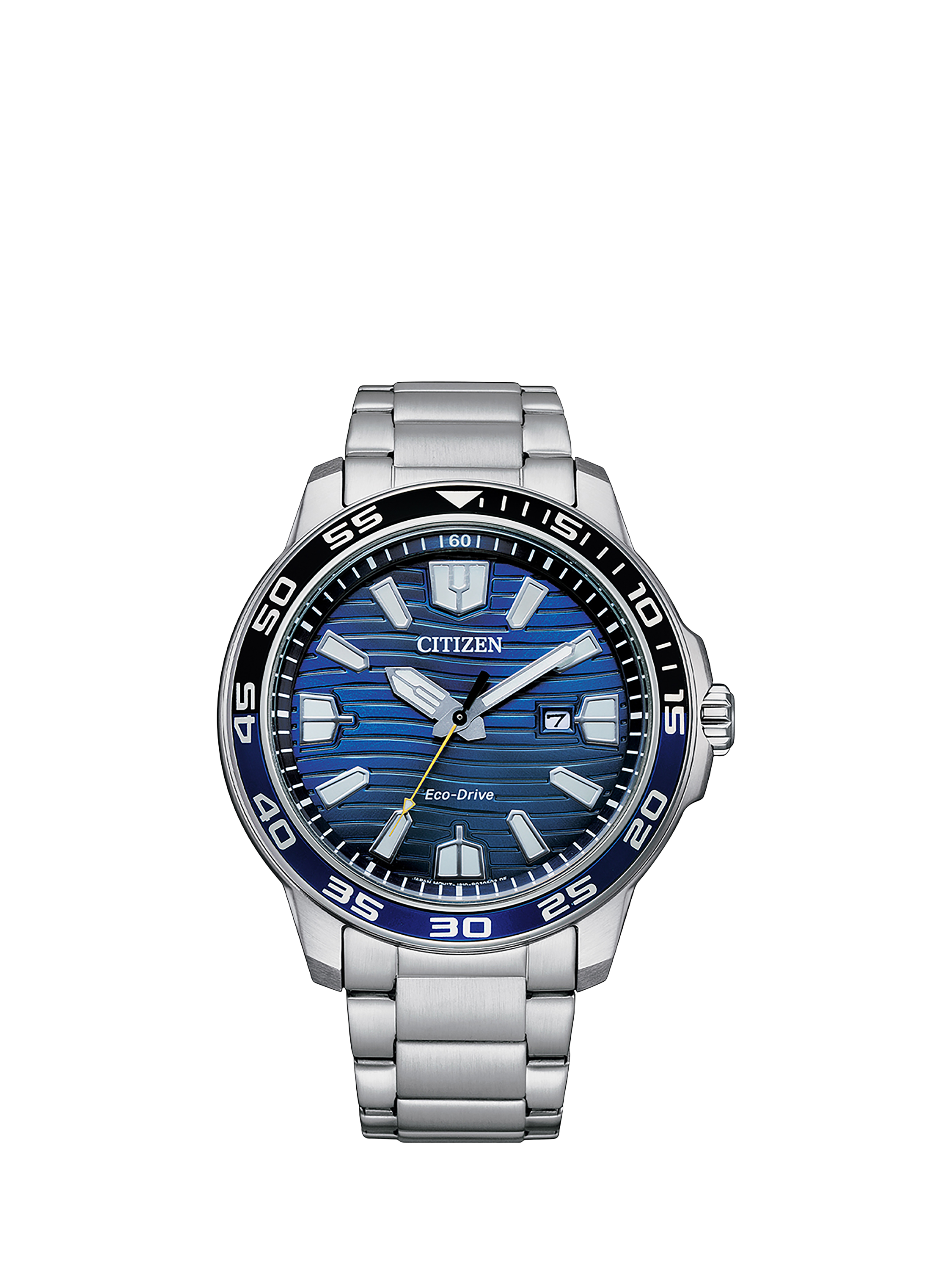 Product image 1 of 5, which shows Citizen AW1525-81L Men's Sport Date Bracelet Strap Watch, Silver/Blue