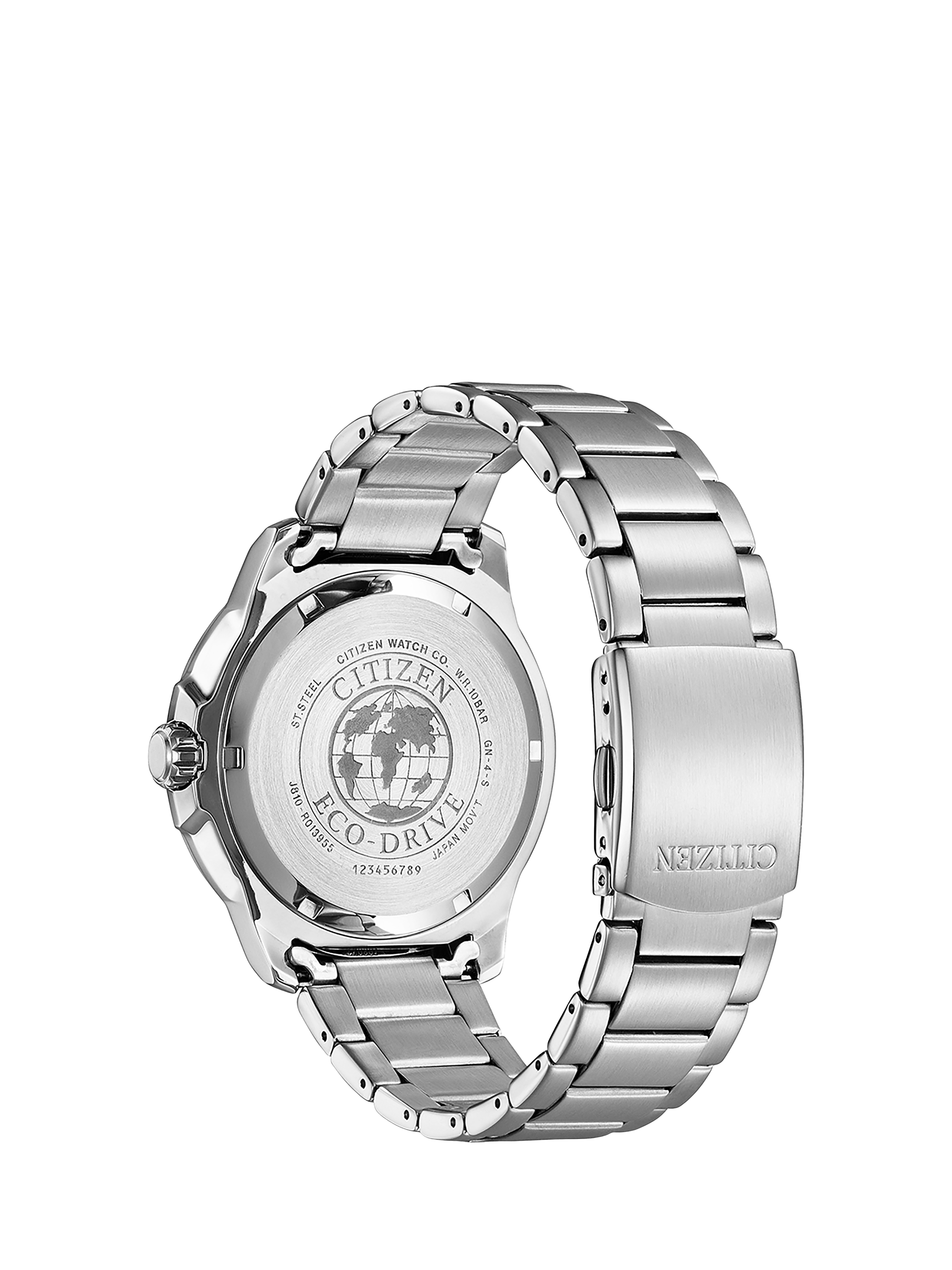 Product image 2 of 5, which shows Citizen AW1525-81L Men's Sport Date Bracelet Strap Watch, Silver/Blue