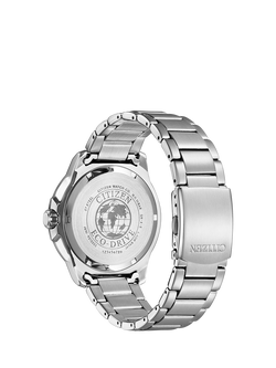 Citizen AW1525-81L Men's Sport Date Bracelet Strap Watch, Silver/Blue - view 2, Silver/Blue