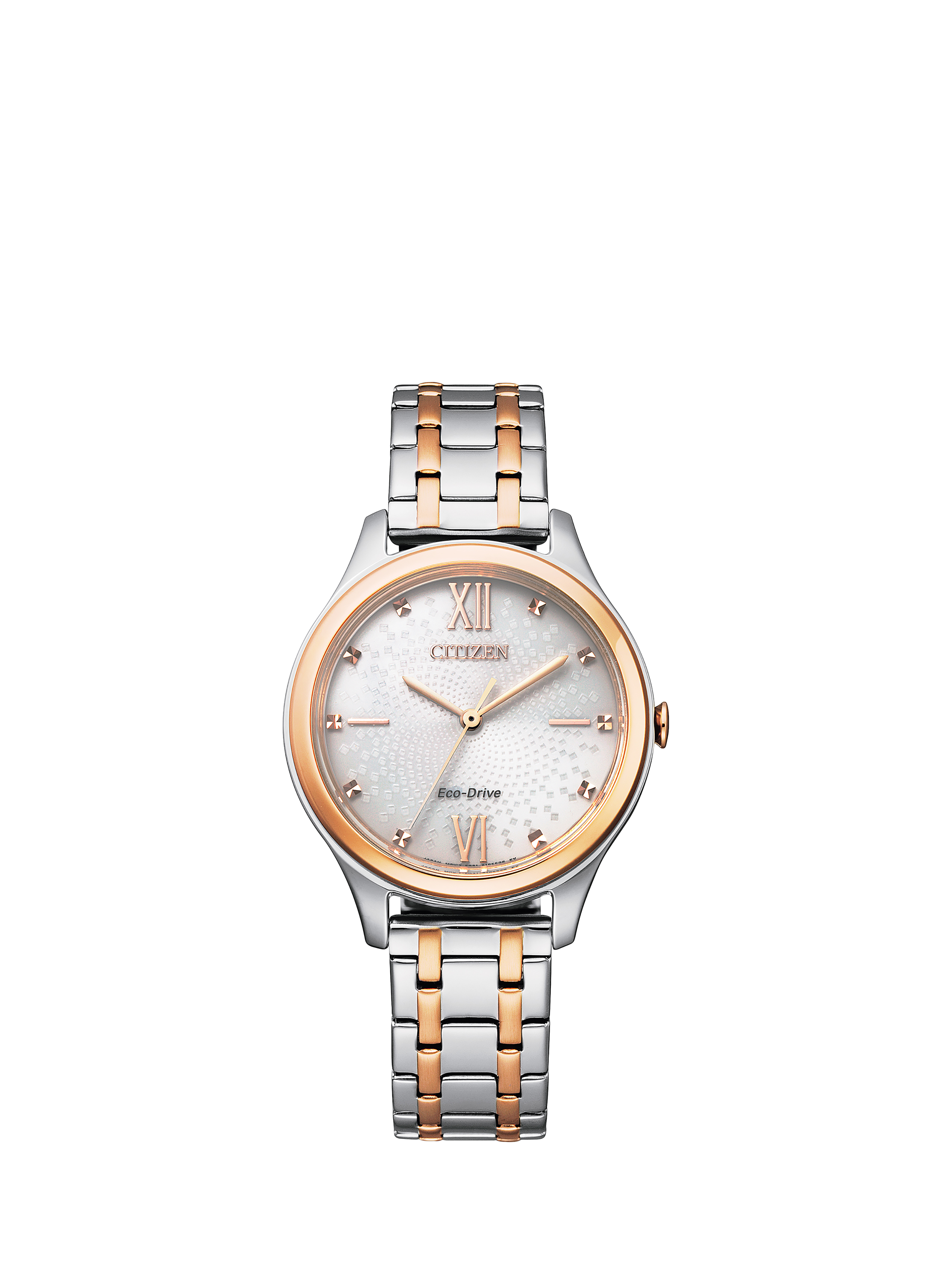 Product image 2 of 4, which shows Citizen EM0506-77A Women's Eco-Drive Two-Tone Bracelet Strap Watch, Silver/Gold