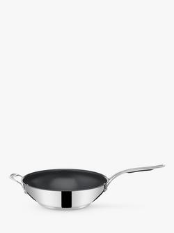 Jamie Oliver by Tefal Cook's Classics Stainless Steel Wok, 30cm - view 2, Grey/Silver