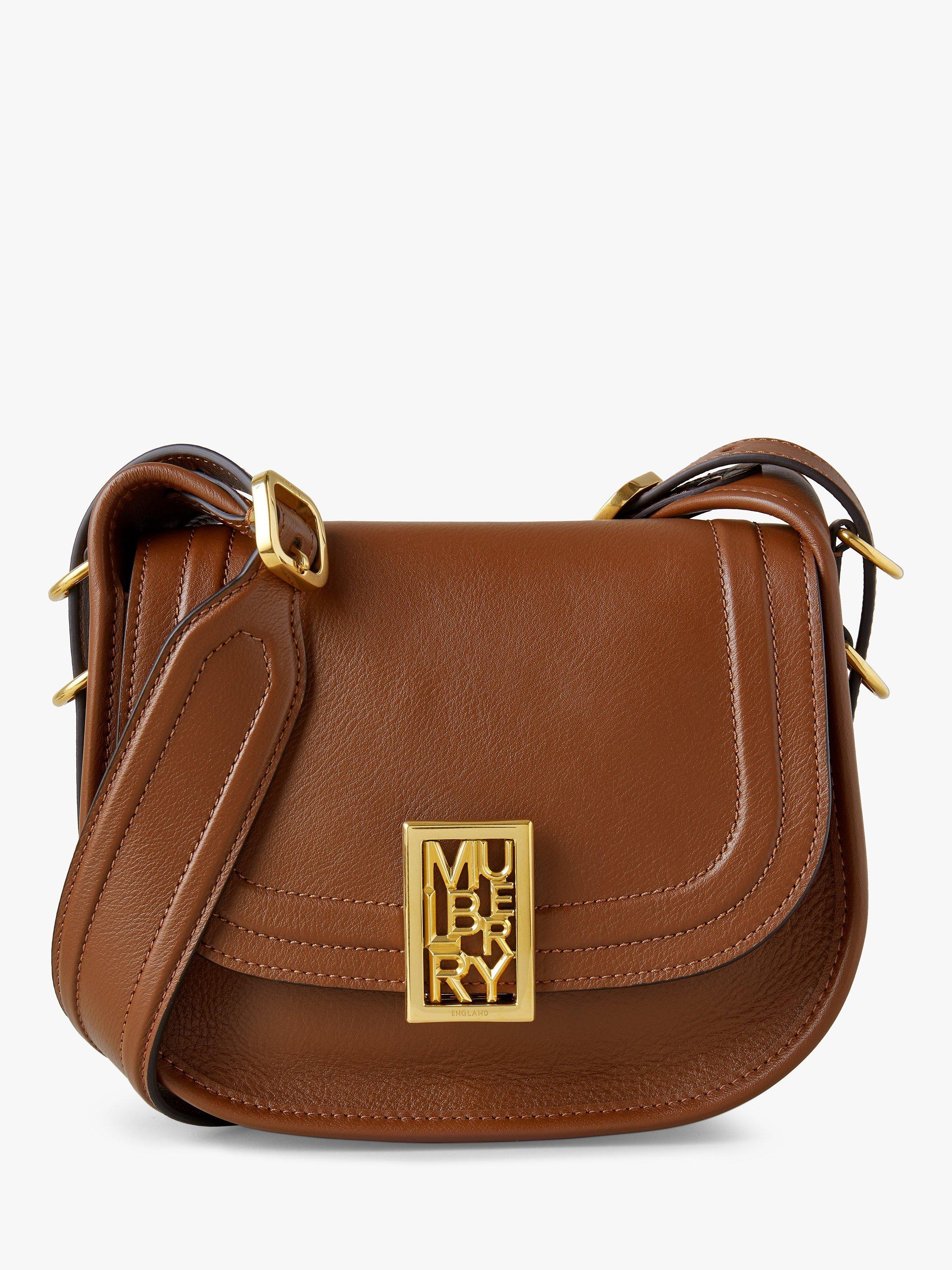 Mulberry Sadie Small Silk Calf Leather Satchel Bag, Tan