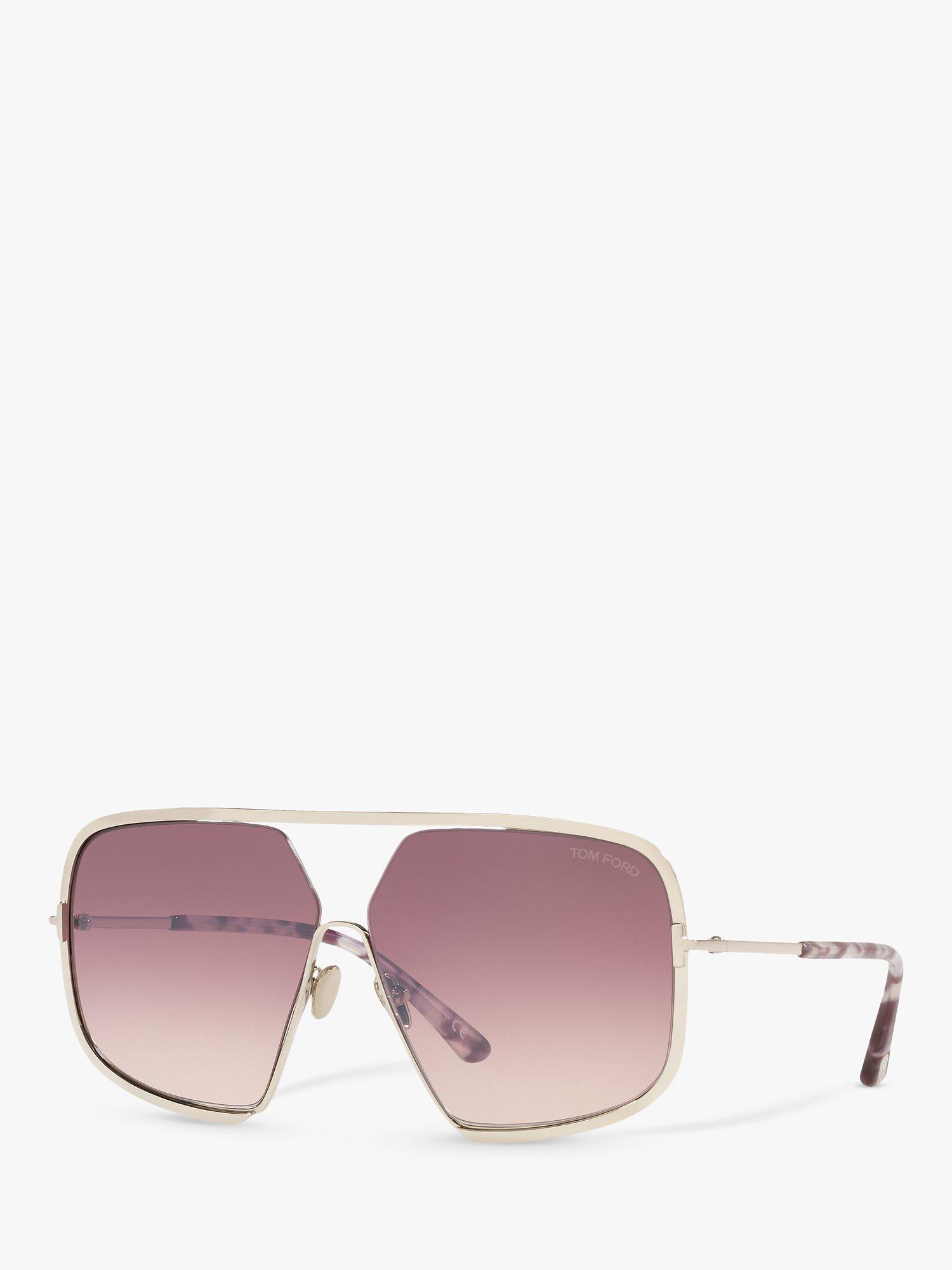 TOM FORD FT0867 Women's Warren Square Sunglasses, Shiny Platinum/Pink Gradient