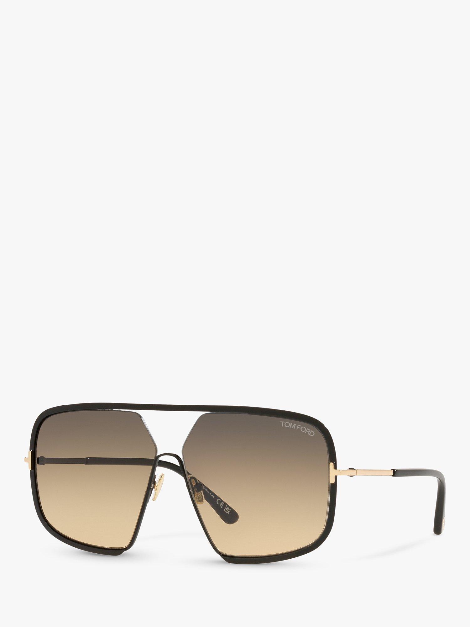 TOM FORD FT0867 Women's Warren Square Sunglasses, Black/Brown Gradient
