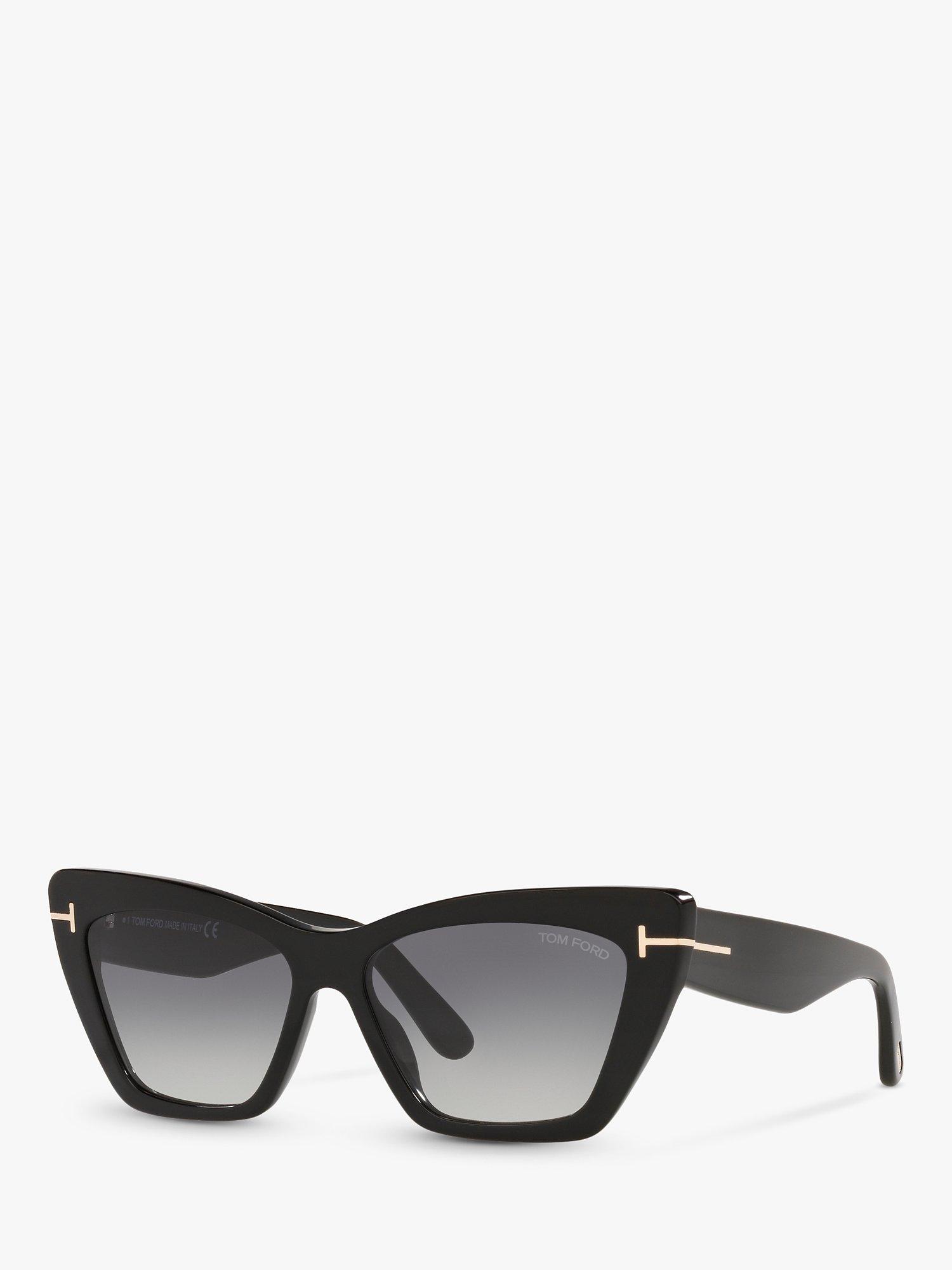 Product image 1 of 11, which shows TOM FORD FT0871 Women's Wyatt Cat's Eye Sunglasses, Black/Grey Gradient