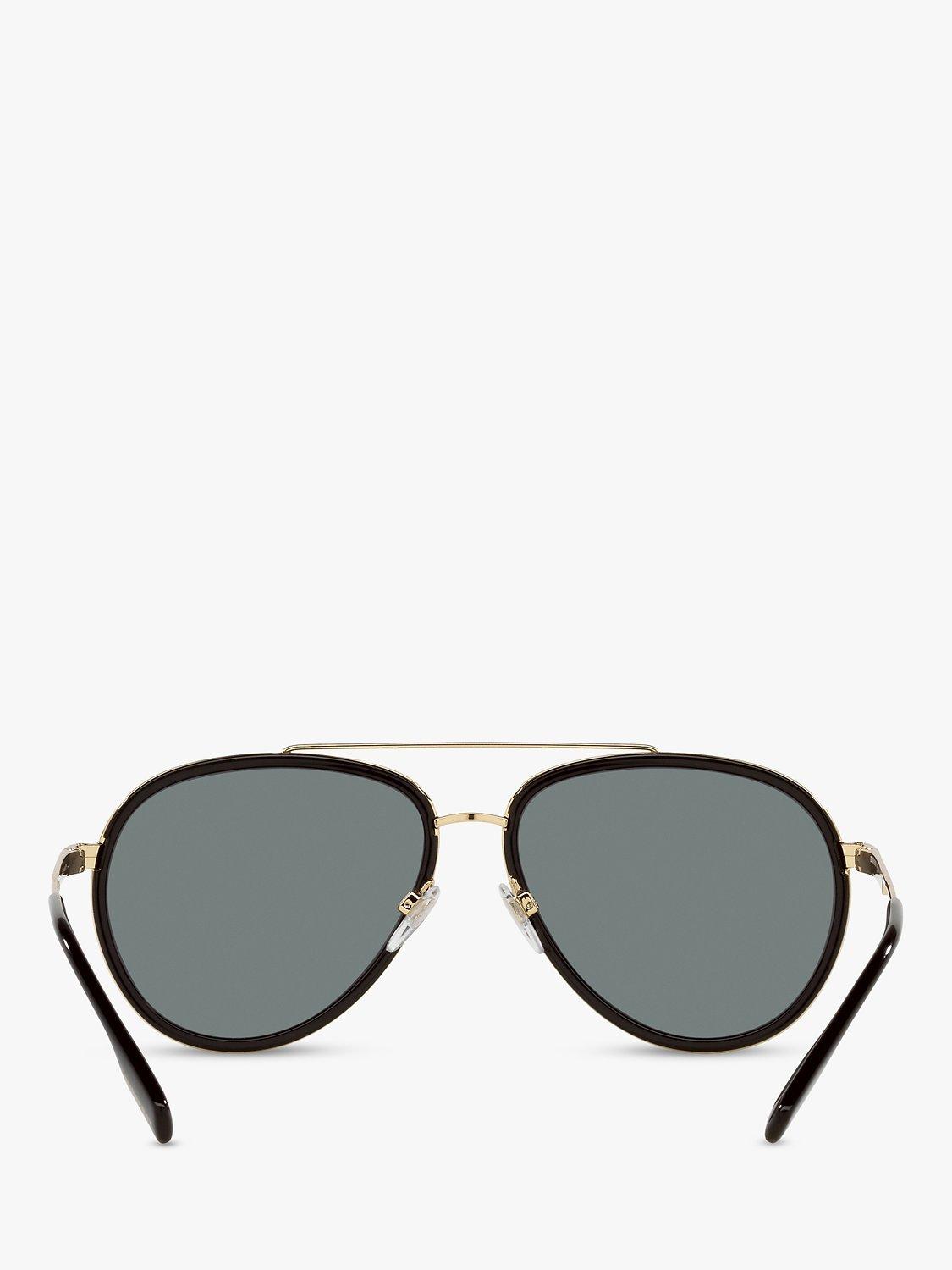 Product image 4 of 4, which shows Burberry BE3125 Men's Oliver Polarised Aviator Sunglasses, Gold/Grey