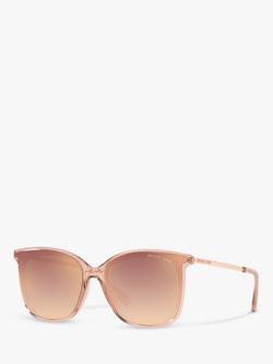 Michael Kors MK2079U Women's Zermatt Square Sunglasses, Rose Gold/Mirror Pink, Rose Gold/Mirror Pink