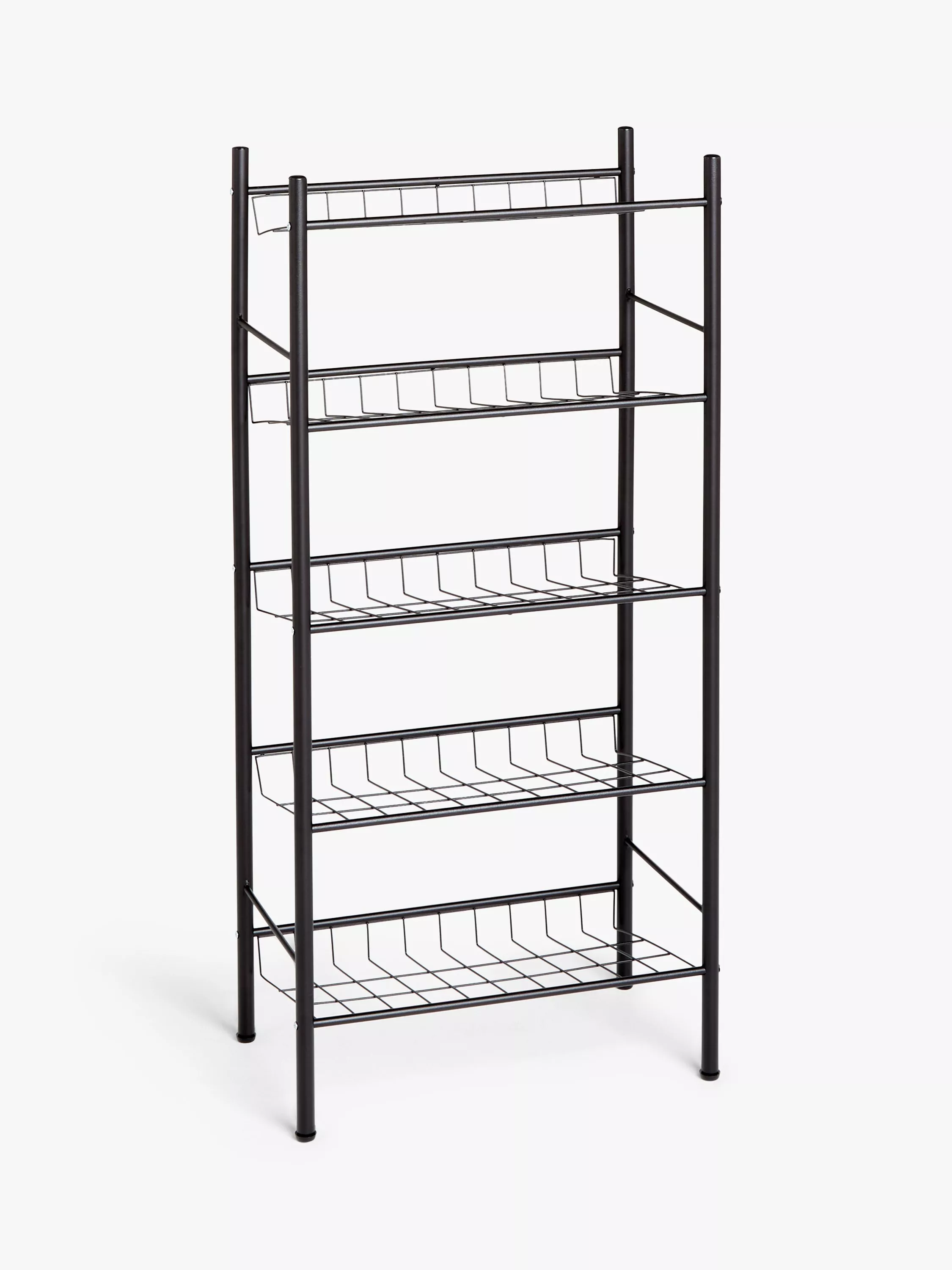 John Lewis 5 Tier Slim Shoe Rack Black