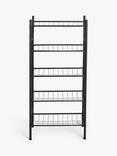 John Lewis 5 Tier Slim Shoe Rack, Black