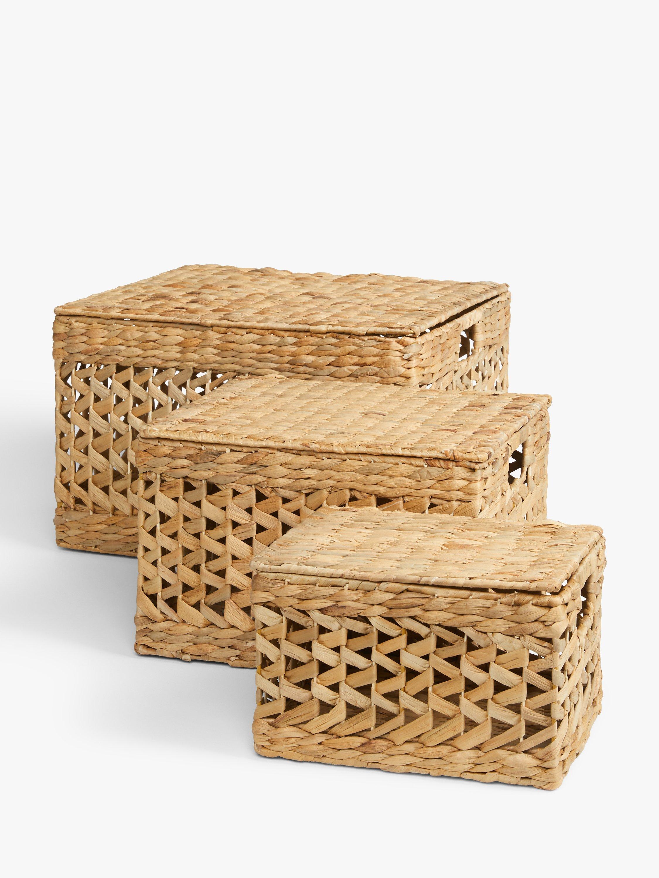 John Lewis ANYDAY Water Hyacinth Nesting Trunks, Set of 3