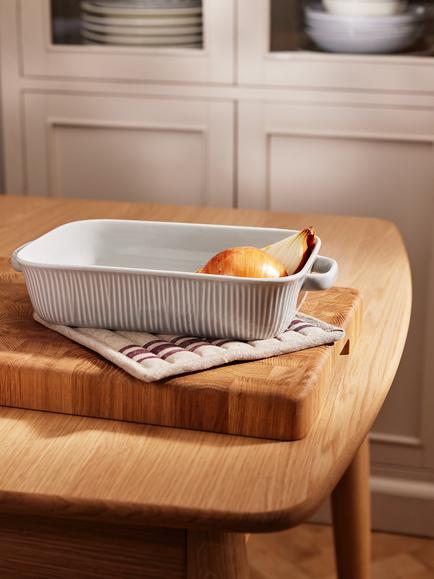 John Lewis Leckford Farm Ceramic Roaster, Grey - view 2, Grey