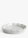 John Lewis Leckford Farm Ceramic Pie Dish, 27.6cm,  Light Grey