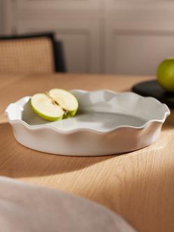 John Lewis Leckford Farm Ceramic Pie Dish, 27.6cm,  Light Grey - view 2, White