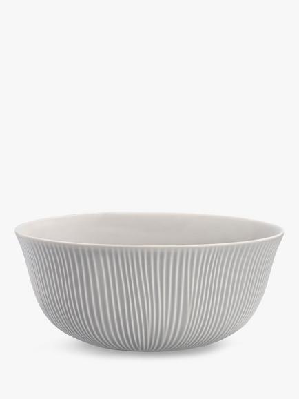 John Lewis Leckford Fine China Mixing Bowl, 435ml, Grey, Grey