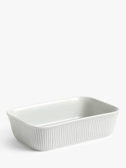 John Lewis Leckford Farm Ceramic Roaster, 23cm, Grey, Grey