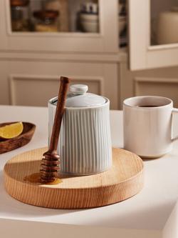 John Lewis Leckford Farm Ceramic Pot & Honey Drizzler, Grey - view 2, Grey