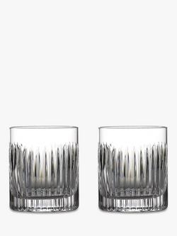 Waterford Crystal Short Stories Aras Cut Glass Double Old Fashioned Tumblers, Set of 2, 350ml, Clear, Clear