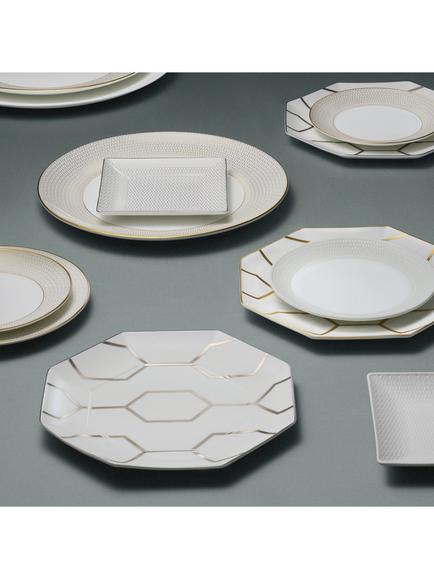 Wedgwood Gio Gold Bone China Dinnerware Set, 4 Piece, White/Gold - view 2, White/Gold