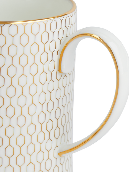 Wedgwood Gio Gold Bone China Cream Jug & Sugar Bowl Set, White/Gold - view 2, White/Gold