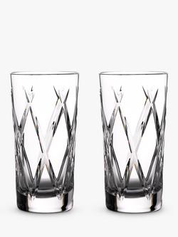 Waterford Crystal Gin Journeys Olann Cut Glass Highballs, Set of 2, 400ml, Clear, Clear