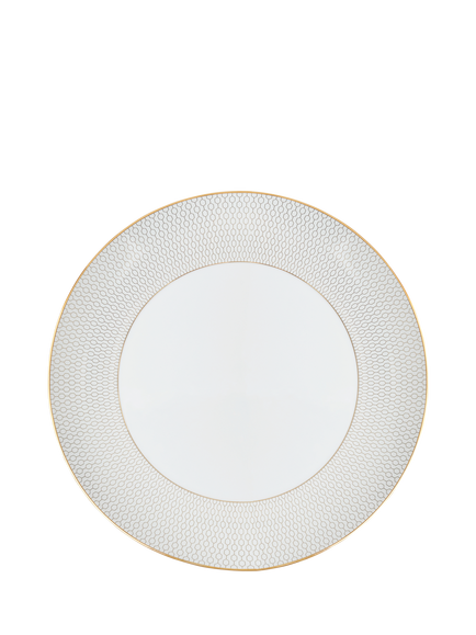 Wedgwood Gio Gold Bone China Dinner Plate, 28cm, White/Gold, White/Gold