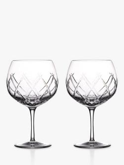 Waterford Crystal Cut Glass Olann Balloon Gin Glasses, Set of 2, 550ml, Clear