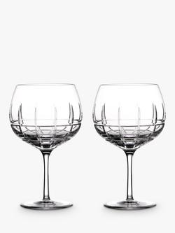Waterford Crystal Gin Journeys Cluin Cut Glass Balloon Gin Glass, Set of 2, 550ml, Clear, Clear