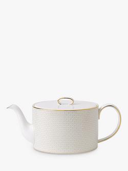 Wedgwood Gio Gold Bone China Teapot, 940ml, White/Gold, White/Gold