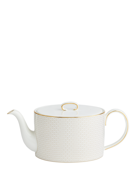 Wedgwood Gio Gold Bone China Teapot, 940ml, White/Gold, White/Gold