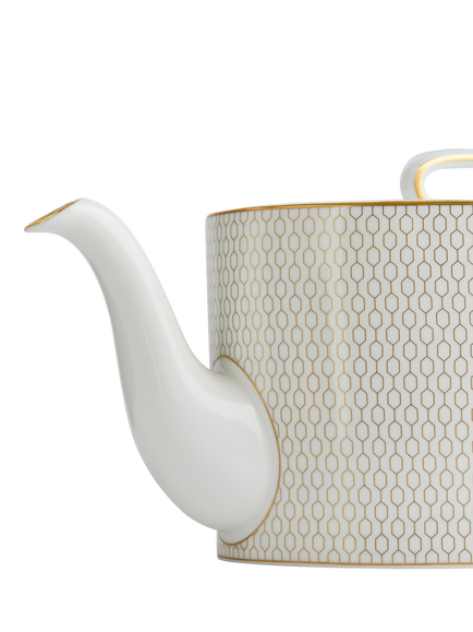Wedgwood Gio Gold Bone China Teapot, 940ml, White/Gold - view 2, White/Gold