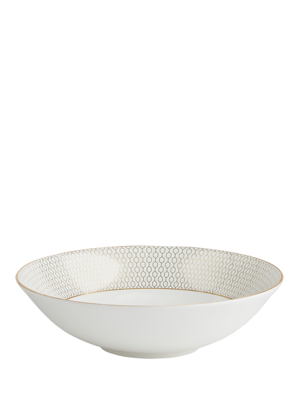 Wedgwood Gio Gold Bone China Soup/Cereal Bowl, 20cm, White/Gold, White/Gold