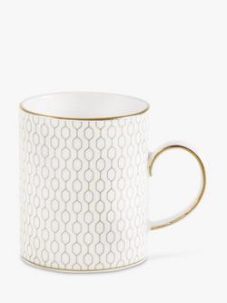 Wedgwood Gio Gold Bone China Mug, 380ml, White/Gold, White/Gold