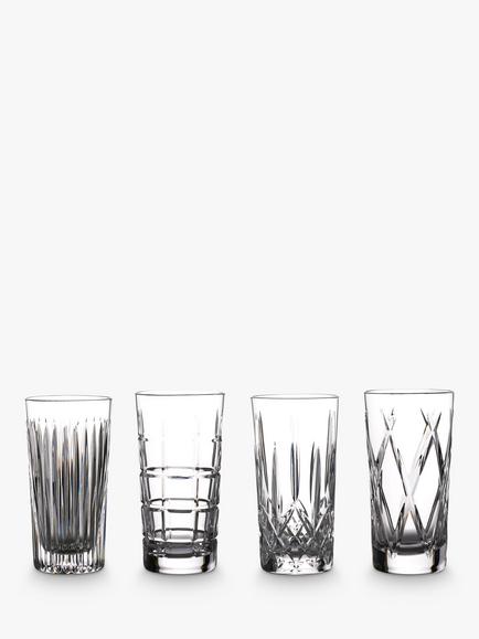 Waterford Crystal Gin Journeys Cut Glass Pattern Highballs, Set of 4, 450ml, Clear, Clear