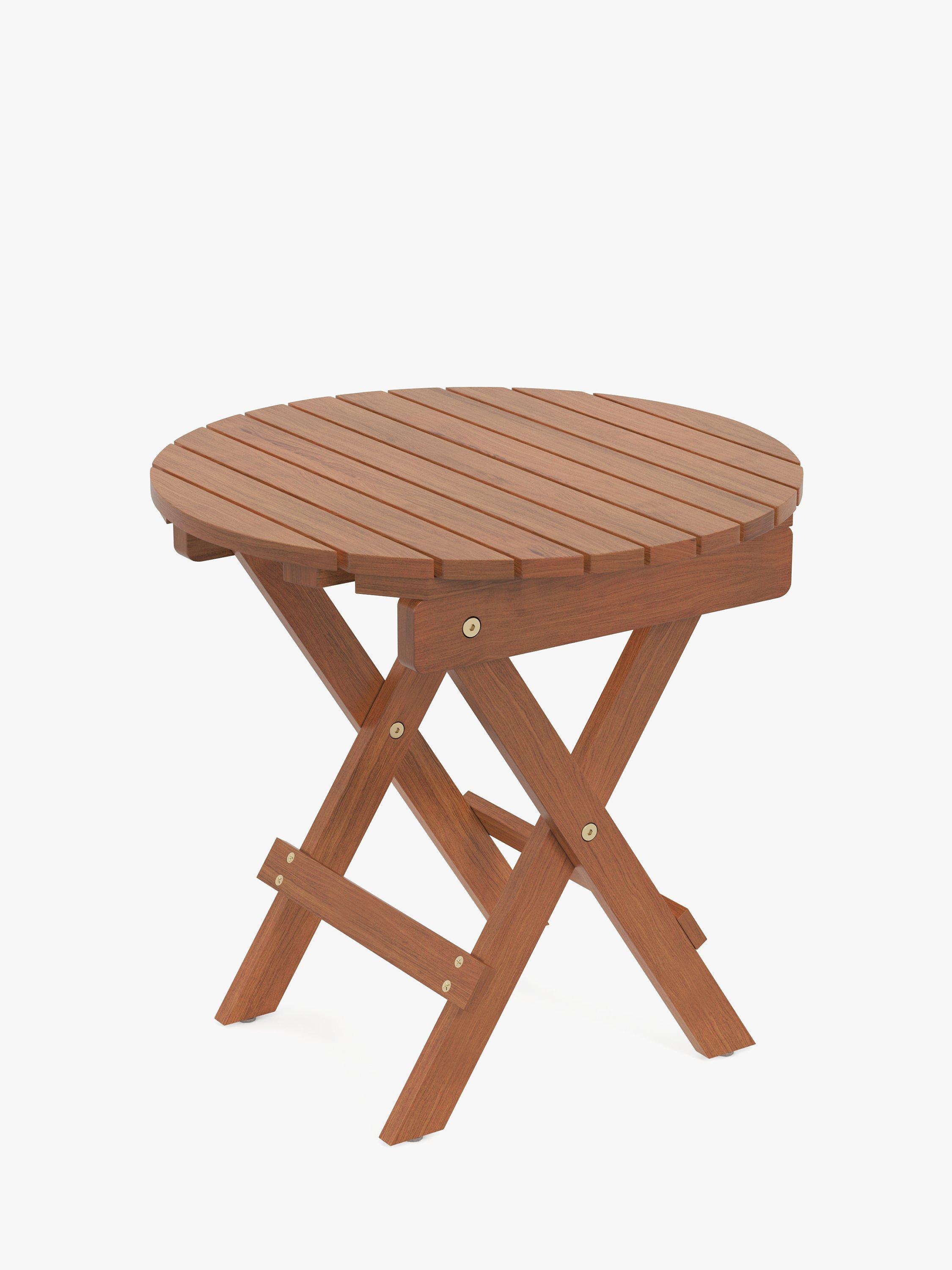 John Lewis ANYDAY Folding Garden Side Table, FSC-Certified (Eucalyptus Wood), Natural