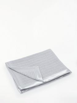 John Lewis Baby GOTS Organic Cotton Cellular Pram Blanket, 90 x 70cm - view 2, Grey