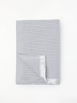 John Lewis Baby GOTS Organic Cotton Cellular Cotbed Blanket, 120 x 100cm - view 2, Grey